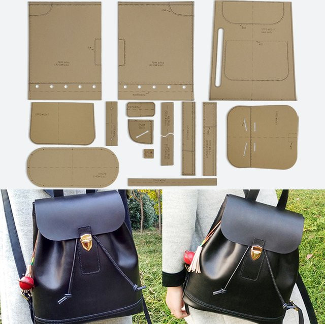 YOMDID 15er Set Leder-Schablonen für die DIY-Herstellung von Umhängetaschen, Rucksäcken und Schultaschen - Bild 1