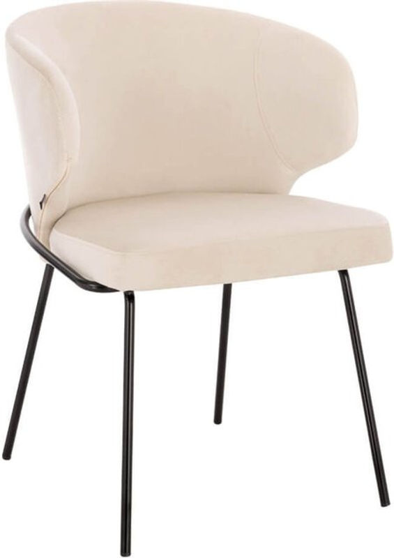HOME DELUXE Esszimmerstuhl AMARA aus Samt in Beige mit Metallgestell - Bild 2