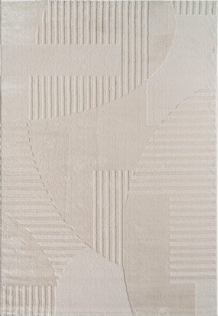 Moderner Teppich Sumo in Creme mit geometrischem Muster, B/T: 80 x 150 cm - Bild 1