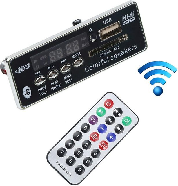 Meiteai-Car&Motor Auto-USB-Bluetooth-MP3-Player mit Fernbedienung in Schwarz - Bild 1