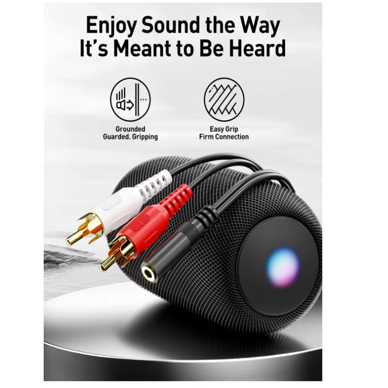 VCE Stereo-Audio-Y-Kabel 3,5 mm Klinke auf 2 Cinch-Splitter-Stecker, vergoldeter Adapter für TV, Smartphones, MP3 und Tablets, Farbe: Gold - Bild 3