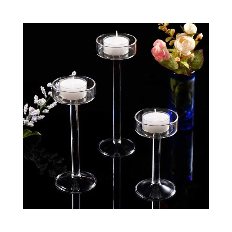 South Moon Kristallglas Teelichthalter Set aus transparentem Glas für Hochzeit und Tischdekoration - Bild 6