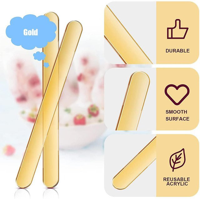 80 Stück Wiederverwendbare Eisstäbchen aus Acryl von Fancy Homeware in Gold für DIY Eis am Stiel und Cakesicles - Bild 1