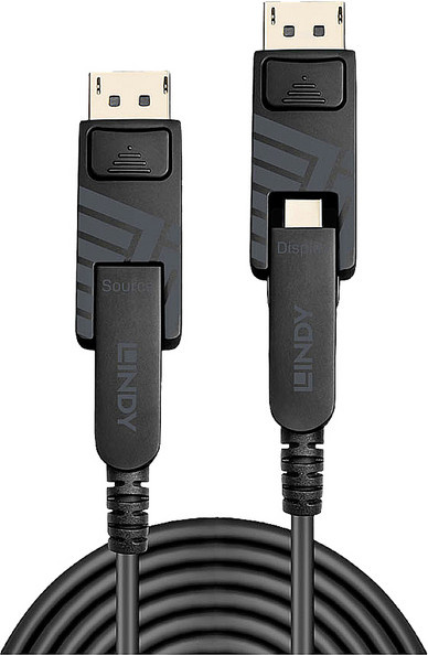 Lindy Fibre Optic Hybrid Mini DisplayPort 1.4 Kabel Schwarz, 50 m - Bild 1