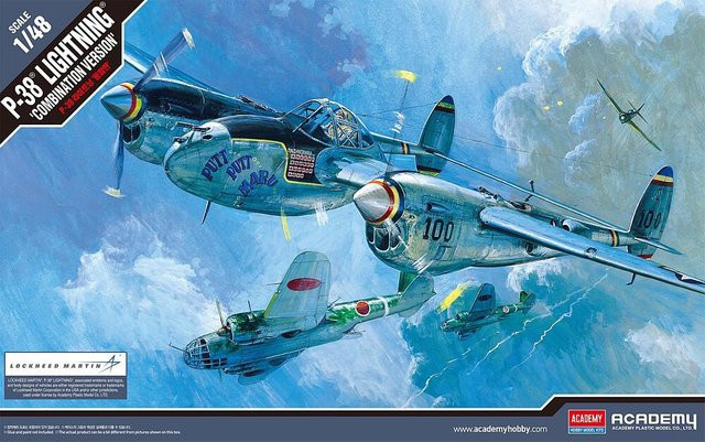 Academy P-38 J-L-F5E-Droopsnoot, Fahrzeug, 1:48, Kunststoff, Blau - Bild 1