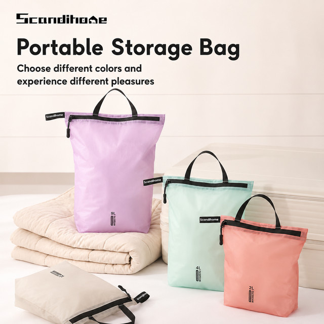 Wasserdichte Reisehandtasche von SCANDIHOME als leichter Kleidungs-Organizer und Aufbewahrungstasche für Toilettenartikel, Socken und Unterwäsche in Grün - Bild 1