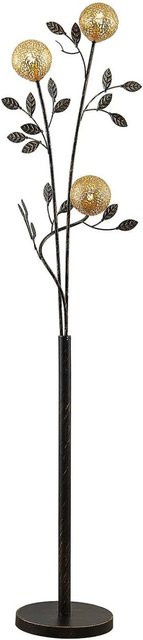 Lucande Stehlampe Evory Florentiner in Schwarz aus Metall, 3-flammig, G9, Höhe: 160 cm - Bild 1