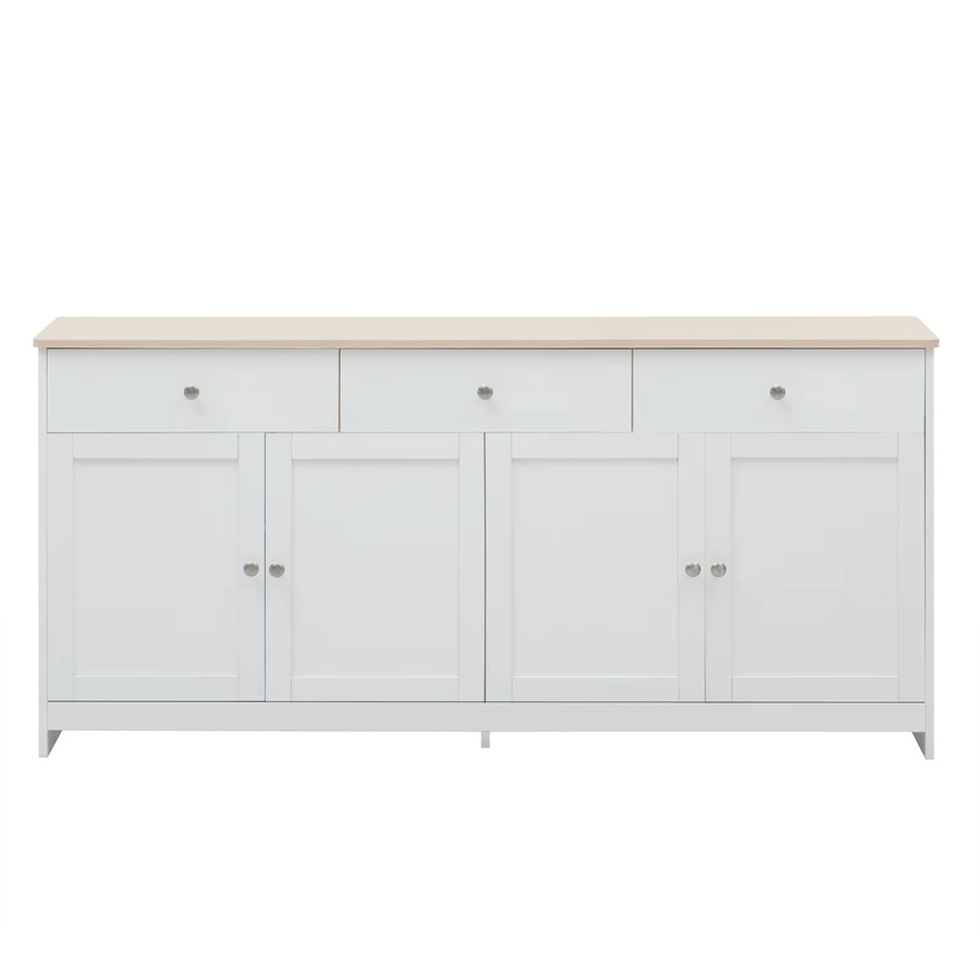 Comanlai Sideboard Weiß Modern Matt als Kommode und Buffetschrank für Wohnzimmer, Esszimmer oder Küche - Bild 2