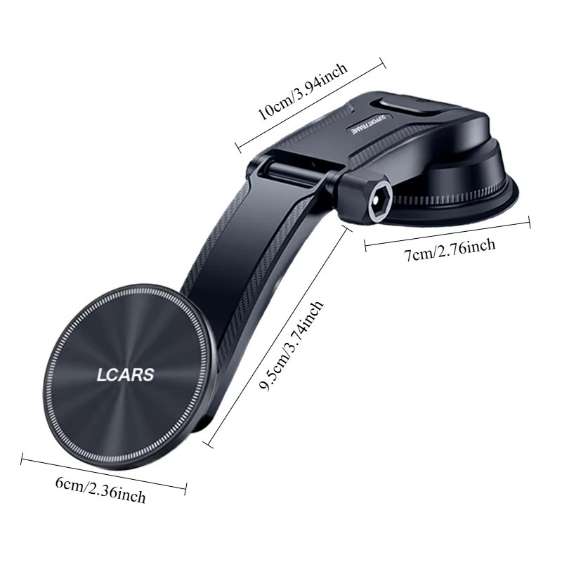 LCARS Magnetischer Smartphone-Autohalter in Schwarz, universelle und drehbare Armaturenbretthalterung mit Saugnapf für deine Telefonnavigation - Bild 3