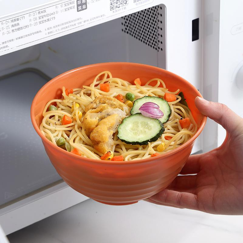 YTO Home 1 Mikrowellengeeignete Nudelschüssel aus Weizenstroh für Ramen, Salat und Obst - Bild 1