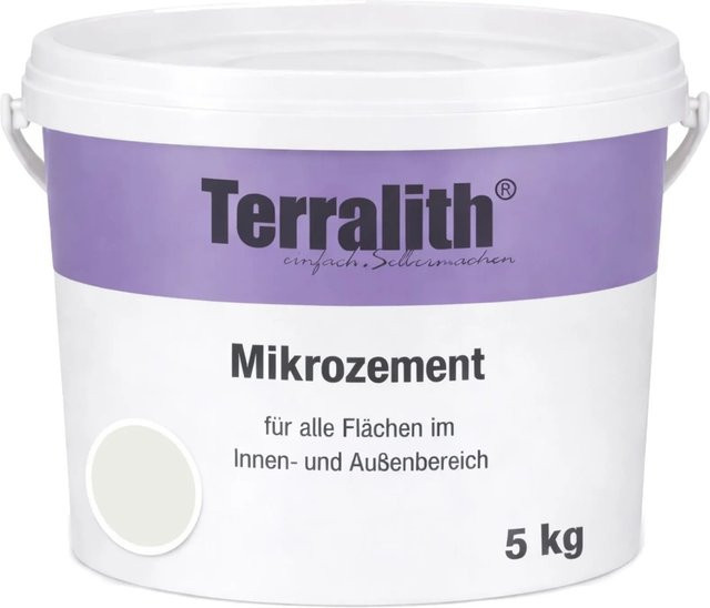 Terralith Mikrozement Fix & Fertig LFW0101 Wasserbasiert in Grün und Weiß, 5 kg für 4,25 qm - Bild 1