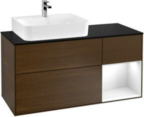 V&B Waschtischunterschrank Finion mit Wandbeleuchtung, Weiß lackiert, Breite: 120 cm, Tiefe: 50,1 cm, Höhe: 50,1 cm - Bild 1
