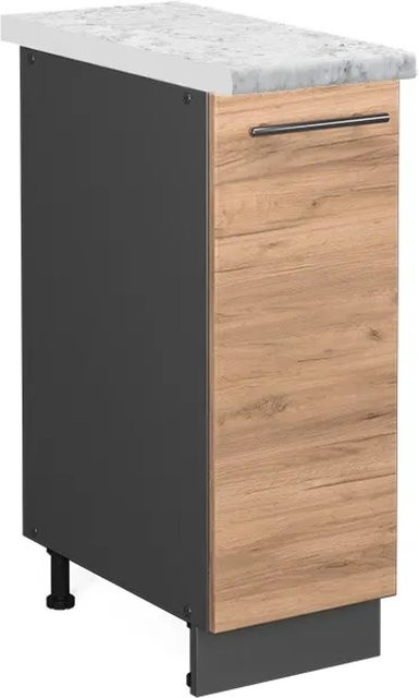 Vicco Apothekerschrank Fame-Line Goldkraft Eiche und Anthrazit mit Marmor-Optik, Wandmontage, B/T/H: 60 x 30 x 82 cm - Bild 1