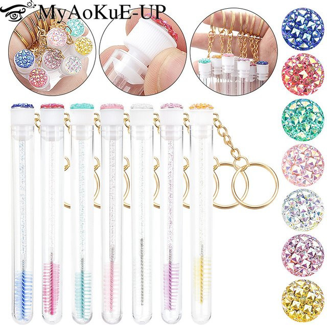 myaokue-up Wimpernbürsten und Augenbrauenkamm Set, Pink, Glänzend, 10/20 Stück - Bild 1