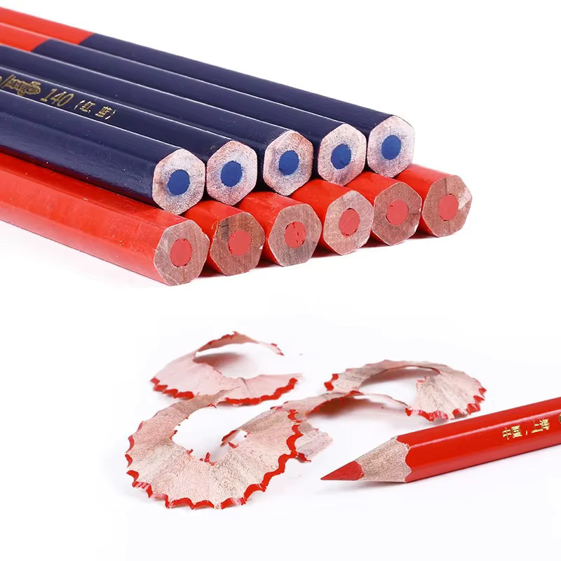10er Set Hexagon Marker Bleistifte in Blau und Rot für Schule und Büro - Bild 2