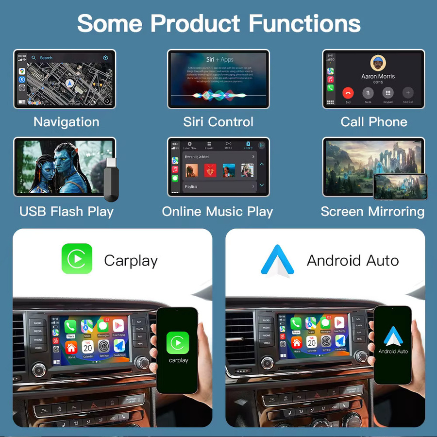 AUTOABC Multimedia-Player mit drahtlosem CarPlay und Android Auto für Volkswagen SEAT Leon Ateca Tarraco inklusive Airplay und Kamera-Unterstützung - Bild 2