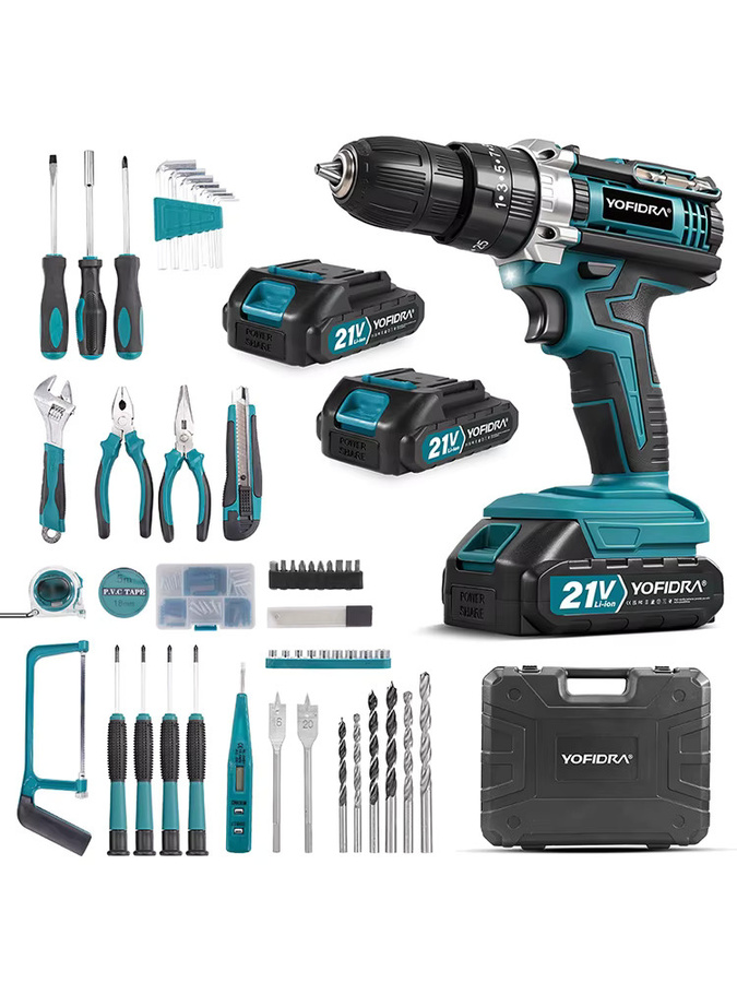 YOFIDRA Kabelloser Elektrischer Schlagbohrer mit 25+3 Drehmomentstufen und 21V Akku kompatibel mit Makita LXT - Bild 7