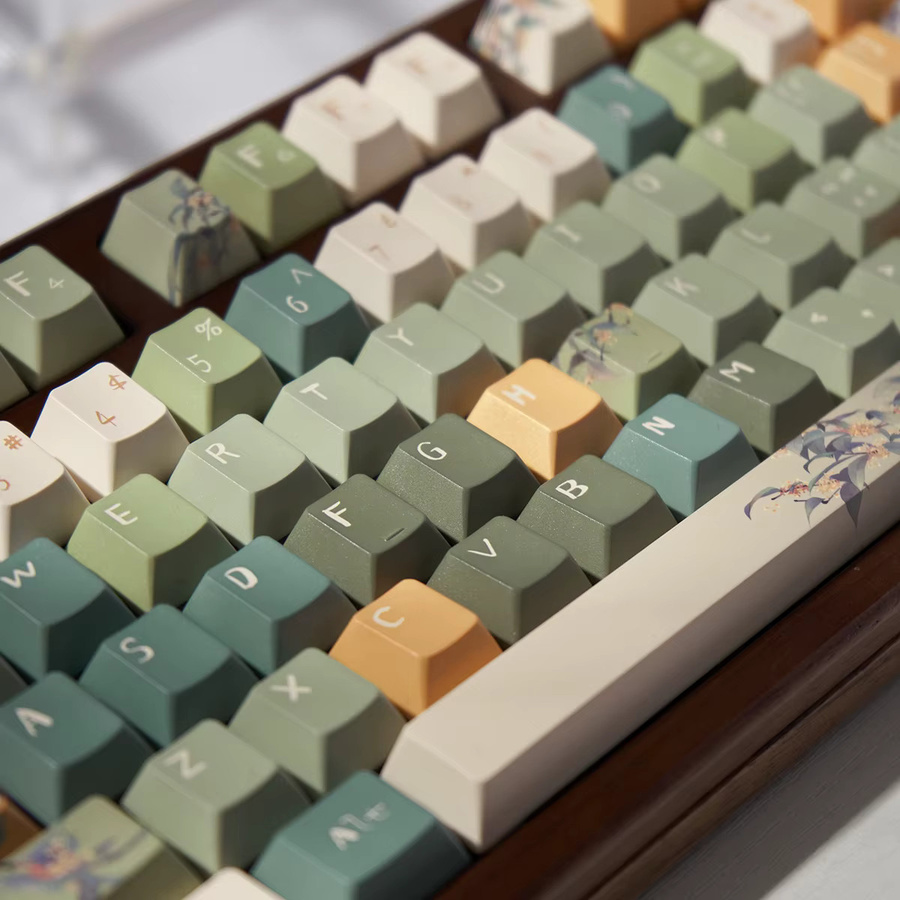 Venit Keys Oolong Tea Theme PBT-Tastenkappen im URE Profile mit Dye-Sub-Verfahren für MX mechanische Tastaturen, Mehrfarbig - Bild 3