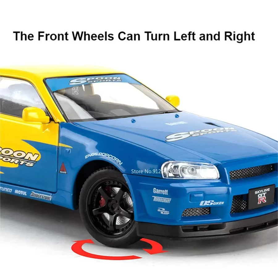 MAKEDA GTR SKYLINE R34 Automodell, 1:24, mit Licht und Sound, Türen geöffnet - Bild 2