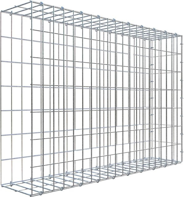 Gabiona C-Ring Anbaukorb Typ 2 in Silbergrau, Maschenweite: 5 x 10 cm, B/H/T: 70 x 100 x 20 cm - Bild 1