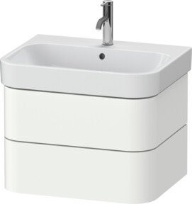 Duravit Waschtischunterschrank Happy D.2 Plus in Weiß Supermatt mit 2 Schubkästen, Breite: 62,5 cm, Tiefe: 49 cm - Bild 1