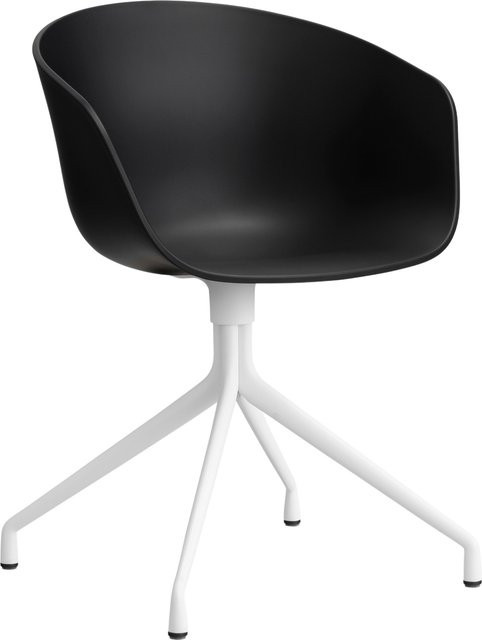 HAY About A Chair AAC 20 Drehstuhl mit Armlehnen in Schwarz aus Kunststoff und Aluminium mit mattem Finish - Bild 1