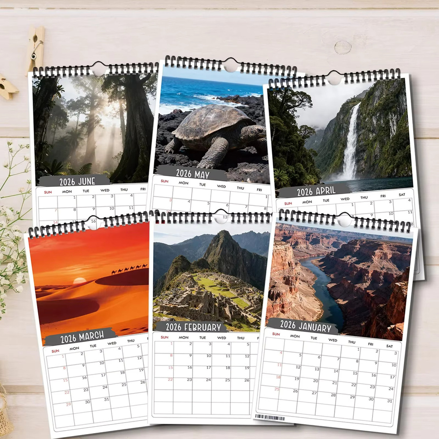 Monatlicher Kalender mit Naturmotiven in Mehrfarbig, ideal als Dekoration oder Geschenk - Bild 6