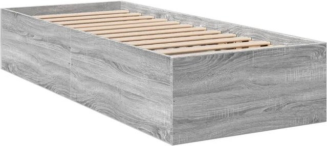 vidaXL Bettgestell in Grau Sonoma aus Holzwerkstoff, B/T/H: 90 x 200 cm - Bild 1