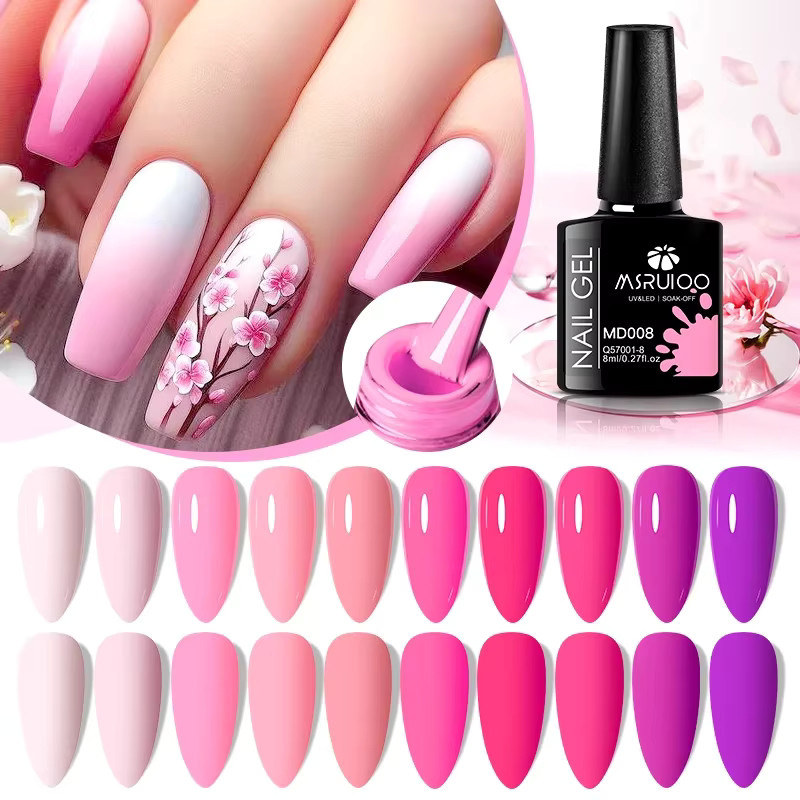 MSRUIOO Gel-Nagellack-Set, 6-teilig, 8 ml, bunt, schimmernd, HEMA-frei - Bild 2
