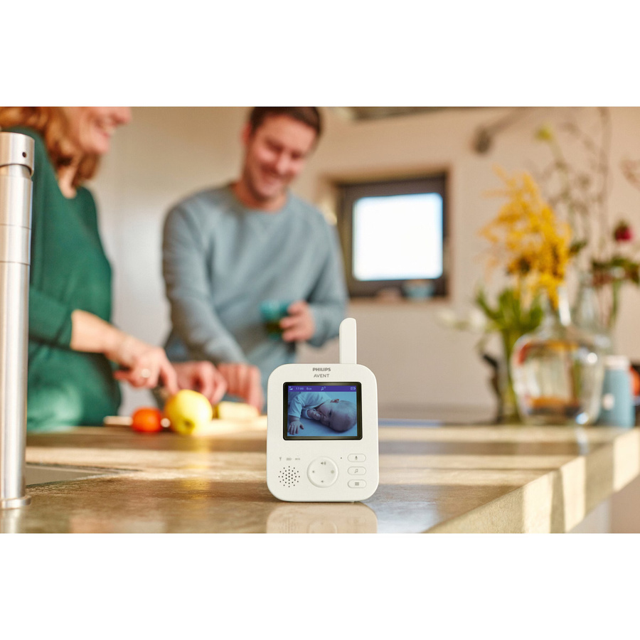 Philips Avent Babyphone Advanced SCD882/26 mit Kamera, Nachtsicht, Zwei-Wege-Talk und Vox Eco Mode in Weiss - Bild 2