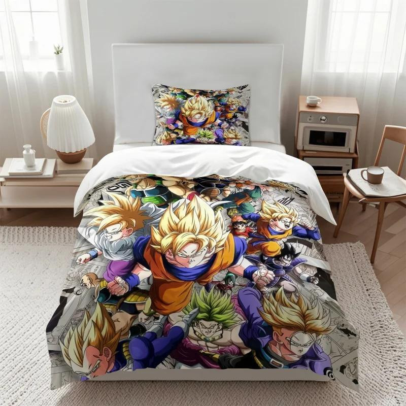Binchi Fitness Anime Bettwäsche Set Dragon Ball mit Bettbezug und Kissenbezügen, Mehrfarbig, B/H: 135 x 200 cm - Bild 3