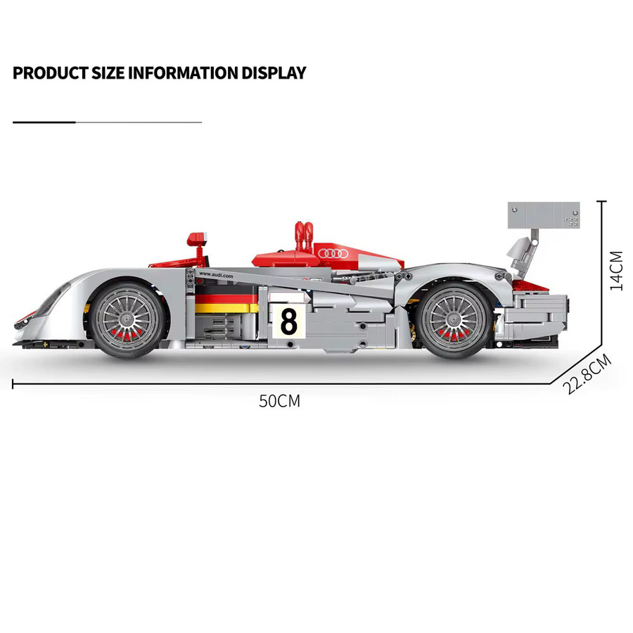 barweer Technical R8 LMP 2000, Rennwagen, Modellbausatz, 2426 Teile, 18+ - Bild 4