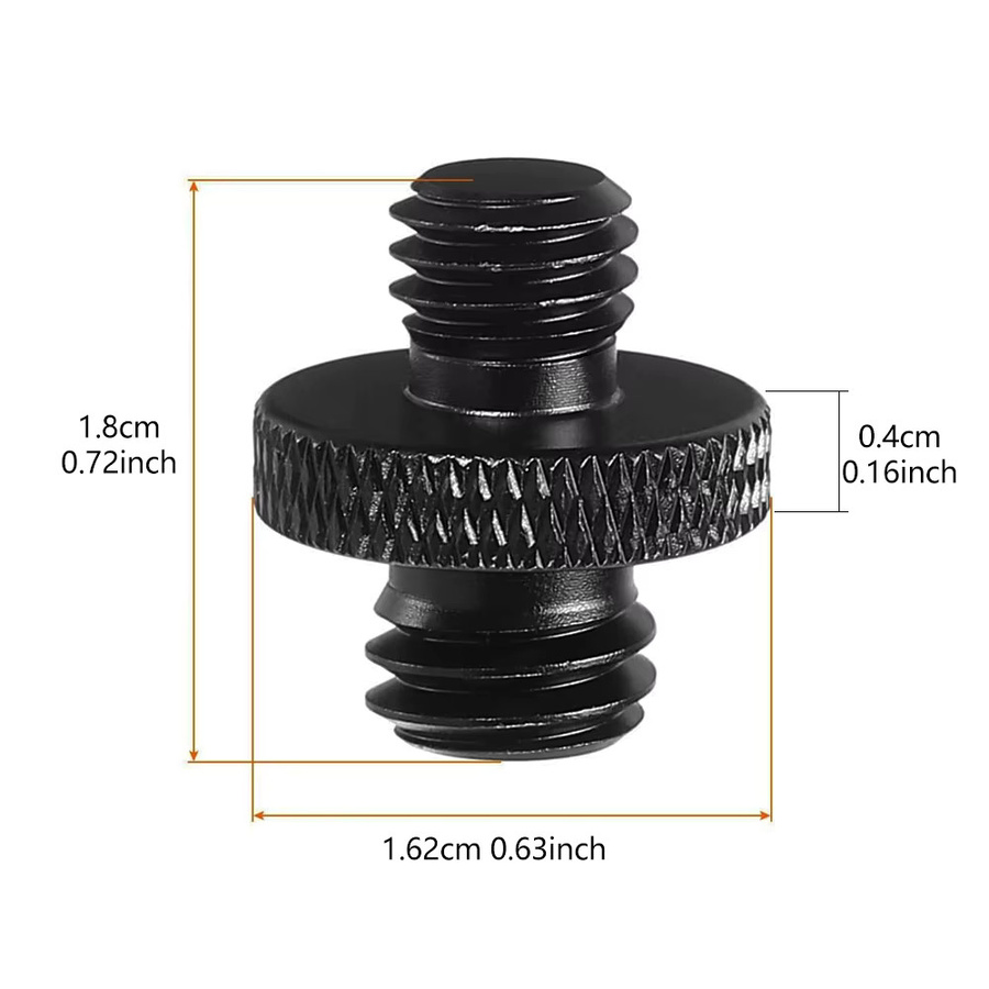 EXSKOF Gewindeadapter M8 auf 3/8 Stecker aus Aluminiumlegierung in Schwarz für Stativ und Kamera-Zubehör - Bild 2