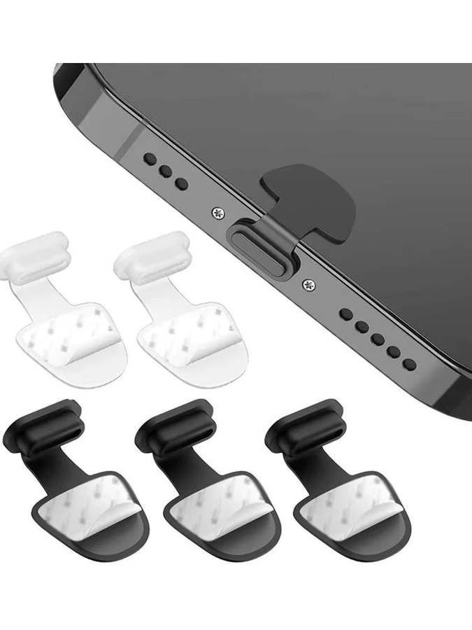 Silikon Staubschutzstecker für Ladeports von iPhone und USB-C Smartphones, Farbe: Schwarz, 2/4/6er Set - Bild 7