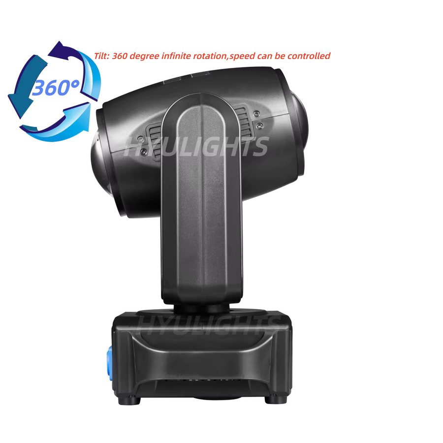 2 Stück HYULIGHTS LED Moving Head mit Beam- und Halo-Effekt, 180W RGBW, 360 Grad Rotation, Schwarz - Bild 2