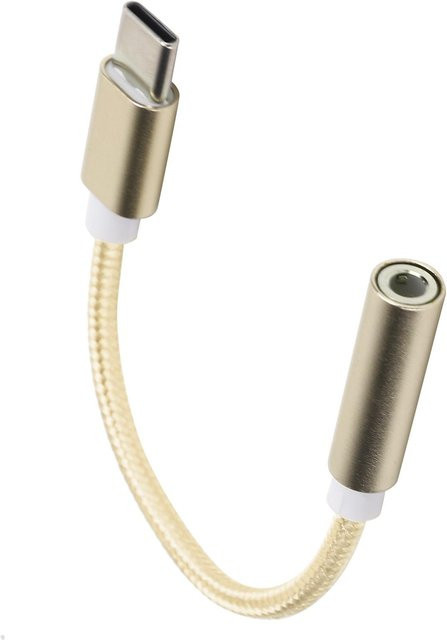 Xiaomi USB-C auf 3,5 mm Klinke Adapter für Headsets, gelb, geflochtenes Kabel - Bild 1