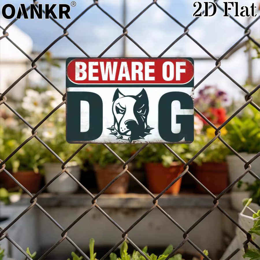 OANKR Metallschild Vorsicht vor dem Hund Vintage Warnschild für Garten und Zaun B: 20,0 cm, H: 30,0 cm - Bild 3