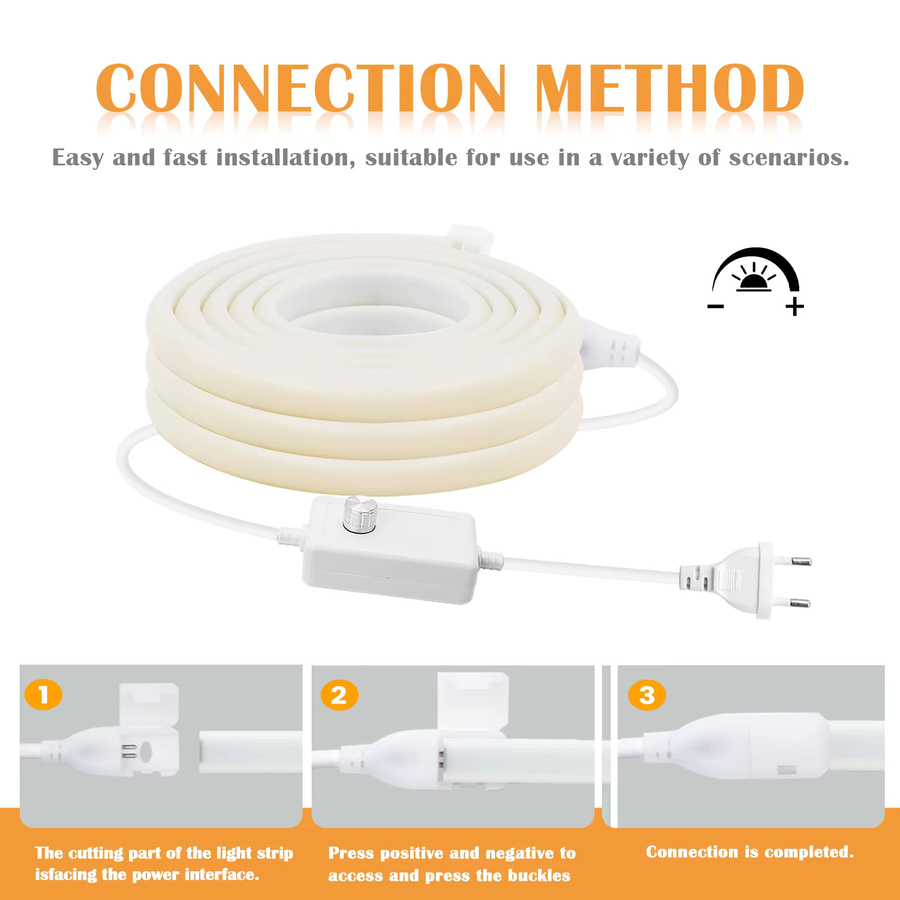 HEGEHE Dimmbarer COB LED-Neonlicht Streifen, Wasserdichtes Flexibles LED Band für 220V - Bild 5