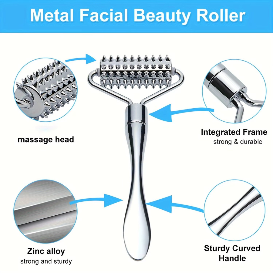 Edelstahl Gesichtsmassage Roller Gua Sha, für Gesicht und Körper, Unisex - Bild 2