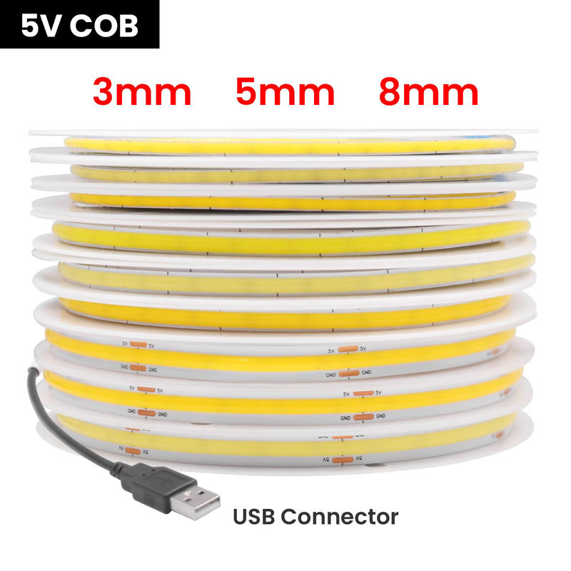 HEGEHE COB LED Streifen USB 5V für TV Hintergrundbeleuchtung in verschiedenen Farben - Bild 2