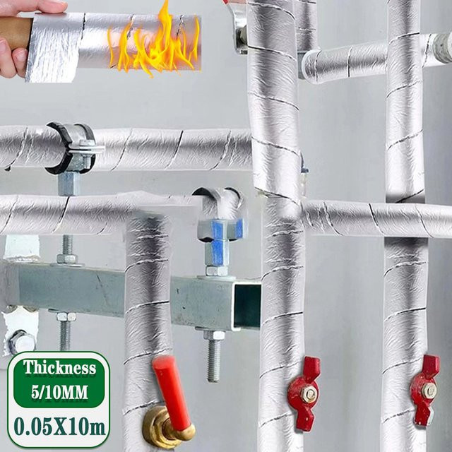 Frostschutzband für Rohre mit Aluminiumfolie zur Isolierung in Silber - Bild 1