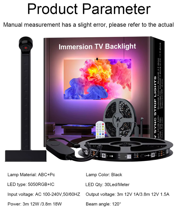 Microtang RGB LED TV Hintergrundbeleuchtung mit Kamera für immersive Synchronisation, Multicolor - Bild 4
