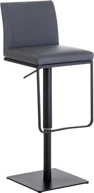 DELUKE Barhocker CARIN Barstuhl aus Kunstleder in Grau und Schwarz, höhenverstellbar, drehbar mit Lehne, B/T/H: 42 x 44 x 86 cm - Bild 1