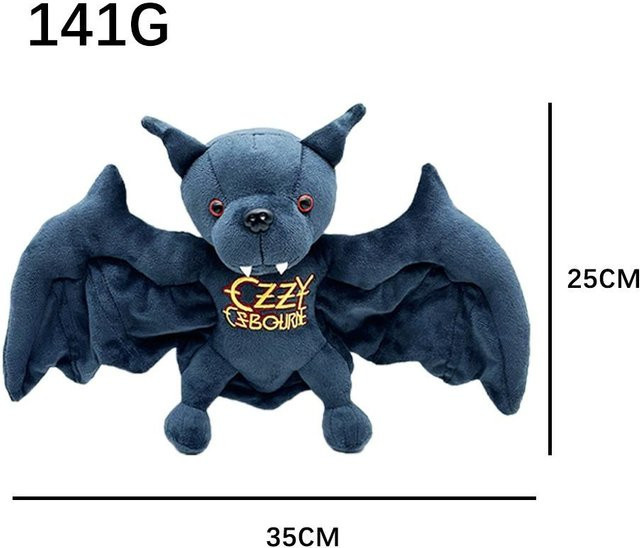 Toys-Glory Fourall Ozzy Osbourne Plüschfledermaus, Plüschtier, grau, 25cm - Bild 1