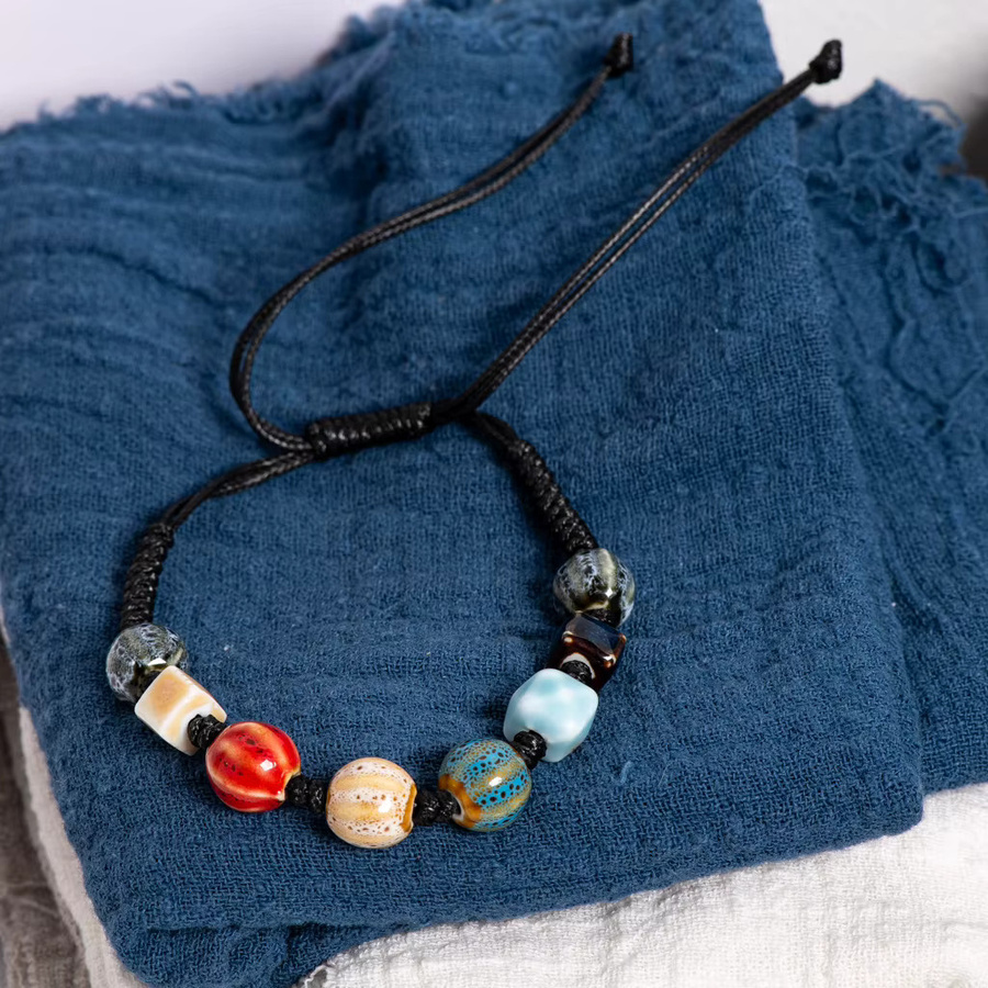 Armband Keramik, Bunt, Perle, Unisex, Boho-Stil - Bild 3