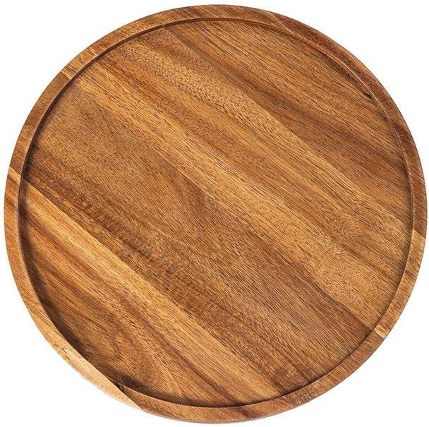 Rundes Holztablett von CuteHome in Braun, Durchmesser: 20 cm - Bild 1