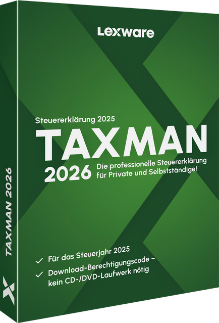 Lexware TAXMAN 2026 Steuererklärungsprogramm in Grün - Bild 1