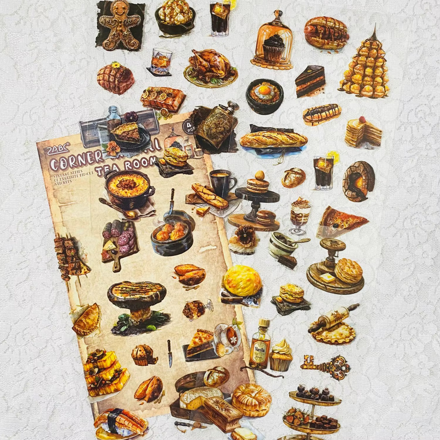 Journamm Vintage-Aufkleber aus Papier, 4 Blatt handgefertigte dekorative Papierkunst in Multicolour für Scrapbooking und Notizbücher - Bild 2