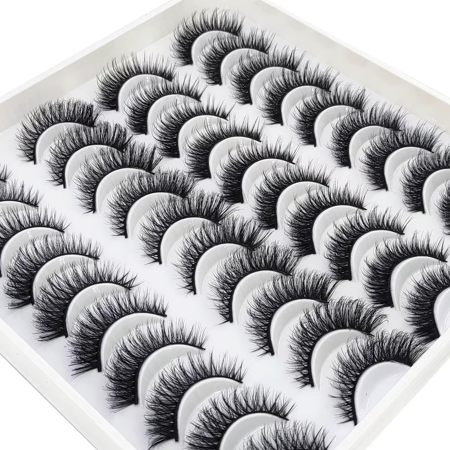 AMSDCN Künstliche Wimpern, 20 Paar, Black, Unisex - Bild 3