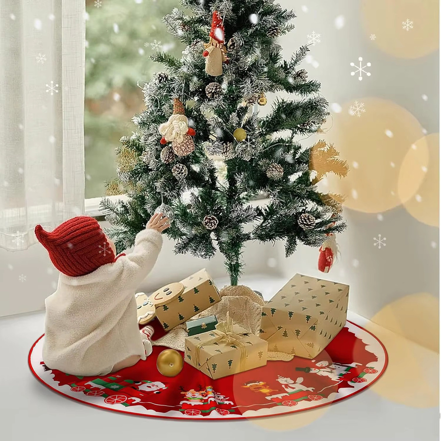 VIKAMA Weihnachtsbaumkleid mit Cartoon-Schleife in Rot für Weihnachts- und Neujahrspartys - Bild 3